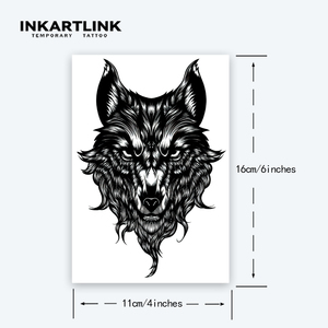 Tatuaggio Temporaneo Impermeabile Personalizzato Nero Semi-Permanente 15 Giorni con Design Lupo per Uomini e Donne - Product Image 4