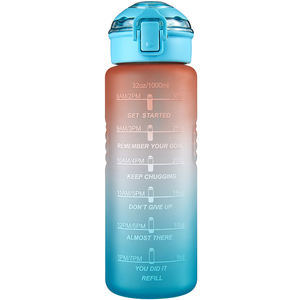 Bottiglia Ecologica Sportiva Motivazionale 2025 da 1000ml in PETG Opaco, Personalizzabile con Logo per il Ritorno a Scuola, Adatta per la Palestra - Product Image 1