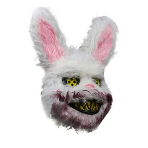 2021 neue Halloween Maskerade Bösen Blutige Kaninchen Teddy Bär Cosplay Horror Maske Für Kinder Erwachsene Ostern Requisiten Familie Party Plüsch