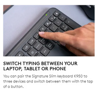 Nouveau clavier et souris silencieux sans fil Logi-tech MK950 ensemble ordinateur portable de bureau bi-mode bureau d'affaires universel