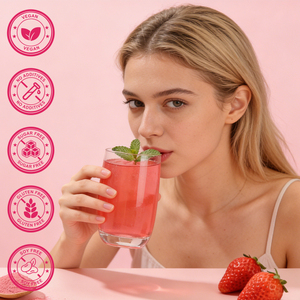 Натуральный веганский порошок для подавления аппетита со вкусом клубники для пищеварения под собственной торговой маркой (Private Label) - Product Image 2