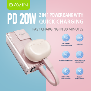 Commercio all'ingrosso BAVIN di alta qualità PC1100S 10000mah 20w <span class=keywords><strong>us</strong></span> eu veloce ricarica viaggio power bank per il telefono - Product Image 3