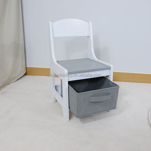 Table moderne pour enfants avec deux chaises, plateau double face avec bac de rangement, bureau d'activités en bois pour enfants - Gris, durable, pour salon - Product Image 6