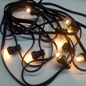 5M 10m 20m 100m phẳng Cáp IP65 ngoài trời Festoon chiếu sáng E27 ổ cắm vành đai vườn Festoon Chuỗi đèn <span class=keywords><strong>LED</strong></span> Đèn lễ hội - Product Image 3