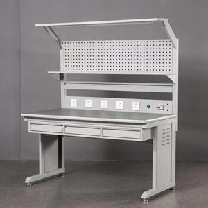 โต๊ะตรวจสอบสายการประกอบอุตสาหกรรมแบบมีไฟส่องสว่าง ป้องกันไฟฟ้าสถิตย์ รุ่นทันสมัย สำหรับงานหนัก ผลิตจากเหล็กกล้าคาร์บอน ใช้ในโรงงาน แข็งแรงทนทาน รองรับ OEM - Product Image 4