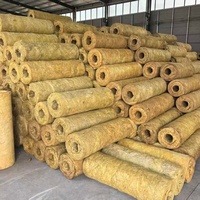 Enveloppe de tuyau en laine minérale facile à installer, résistante aux intempéries, tube isolant en laine de roche pour pipeline souterrain