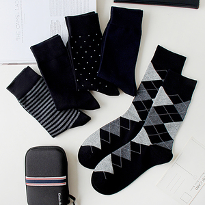 Chaussettes Minghui Homme à Carreaux et Rayures Respirantes et Confortables pour Réunions et Travail - Product Image 6