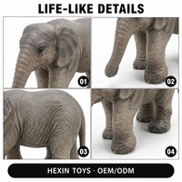 Figurine d'éléphant réaliste en PVC écologique marron 7x3x5cm, jouet éducatif, décoration de bureau pour garçons et filles de 3 ans et plus
