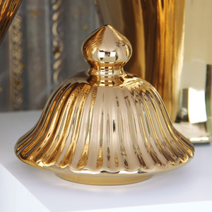 J127/ J122 <span class=keywords><strong>Vasi</strong></span> di Lusso in Porcellana Stile Ginger Jar, Vaso Dorato con <span class=keywords><strong>Fiori</strong></span>, Decorazione d'<span class=keywords><strong>Interni</strong></span>, Set di <span class=keywords><strong>Vasi</strong></span> <span class=keywords><strong>per</strong></span> Camera da Letto - Product Image 3