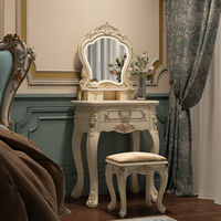 Table de maquillage de style européen YOUTAI, design populaire, multifonctionnelle, avec miroir et tabouret