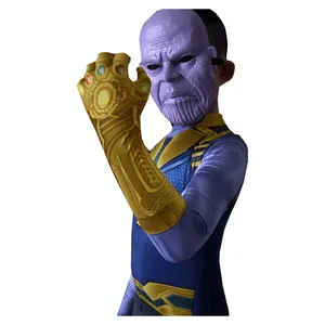 Pasokan Pabrik Kulit Ungu Infinity War Halloween TV & Properti Film untuk Anak-anak Kostum Thanos dengan Topeng