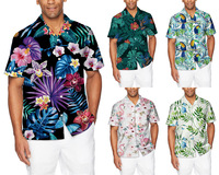 Chemise hawaïenne pour homme à manches courtes, imprimé floral tropical, boutonnée, décontractée, chemise de plage, imprimé 3D, Aloha, vêtements de vacances