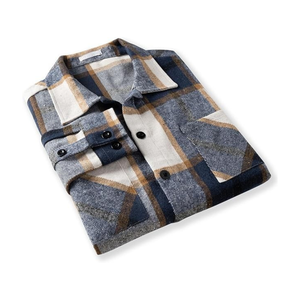Men's Plaid <b>Overshirt</b> Warm Casual <b>Flannel</b> Button Down Jacket Style Shirt OEM ODM Manufacturer For Bulk Orders - Product Image 2
