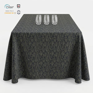 Mantel de Poliéster Jacquard Damasco de 6 pies, Color Marfil, Impermeable, Ecológico y Personalizable para Ferias Comerciales y Exposiciones - Product Image 1