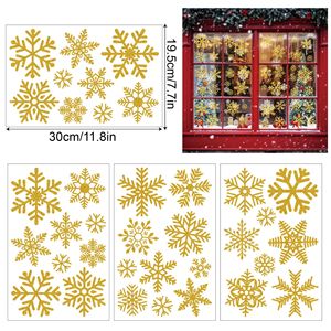Lot de 6 autocollants décoratifs en PVC pour fenêtre et porte, motif flocon de neige Art Déco, pour Noël, fêtes et Nouvel An - Product Image 4