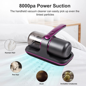 Aspiradora de Mano Inalámbrica de 100W Contra Ácaros, 8000PA, UV, Limpieza Eficaz, Succión Potente para Almohadas, Sábanas, Colchones y Sofás - Product Image 3