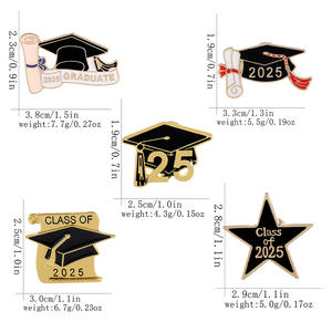 دبوس شارة تخرج معدني ذهبي لامع بالجملة، هدايا تخرج، شارة تذكارية للدبابيس، شارة فئة 2026 - Product Image 5