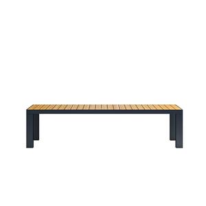 ม้านั่งรับประทานอาหารกลางแจ้งโครงอลูมิเนียมอัลลอยไม้แข็งป้องกันการกัดกร่อนเคลื่อนย้ายได้ดีไซน์เรียบง่ายทันสมัยสำหรับลานระเบียง - Product Image 6