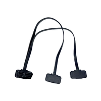 2 in 1 sabuk berbentuk pita datar 24V kabel OBDII OBD2 kabel adaptor sudut kanan kabel OBD tipe Y ST-SOC-503B pria ke Wanita