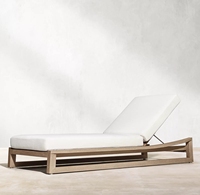 Lit d'extérieur en teck, meuble de plage pour Patio, moderne, en bois massif, 1 ensemble, Chaise de salon, taille Standard, vente en gros