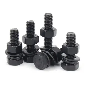 China supplier 304 316 stainless steel 3/8" 5/16" 1/2" hex bolts black oxide carbon steel alloy hex bolts and nuts