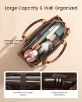 LOVEVOOK Nouveau sac à main pour ordinateur portable 15,6 pouces, sac fourre-tout pour ordinateur portable, sac de travail de bureau, sacoche pour ordinateur, sac à bandoulière en cuir pour femmes