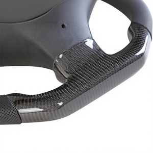 Volant <span class=keywords><strong>de</strong></span> course moderne et simple YLC T5EVO E60 en cuir perforé et fibre <span class=keywords><strong>de</strong></span> carbone avec éclairage LED, 3 branches, 50 mm, pour modification <span class=keywords><strong>de</strong></span> voitures - Product Image 3