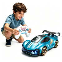 WGNRC JY-3022B Coche de Acrobacias RC a Escala 1/16 con Pulverizador, Juguetes de Coche RC con Luces LED y Música, Coche de Acrobacias RC de Simulación con Derrapes