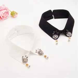 Hot Style Black White 100% Polyester Handmade Vintage Style Staple Bead Craft Fake Collar