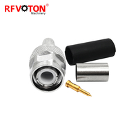 Pasokan Pabrik Konektor TNC Male 50 Ohm Crimp Solder Pin RF untuk Kabel RG8X LMR240 RG59 H155