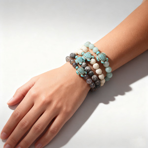 Bracciale Tartaruga con Gemme all'Ingrosso, Pulseras Para Mujer, Bracciale Curativo con Cristalli, Bracciale con Perline di <span class=keywords><strong>Pietra</strong></span> Naturale a Forma di Tartaruga - Product Image 4