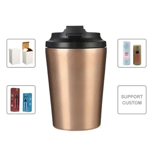 Professionele 2024 Nieuwe Roestvrijstalen 12 Oz Koffie Thermos Beker Mokken Reizen Kopjes Koffiemok Met Deksel Om Weg Te Geven