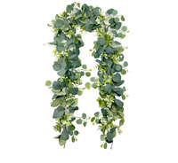 Guirlande artificielle d'eucalyptus avec fleurs blanches, fausse vigne verte pour arche de mariage, table, décoration murale de la maison