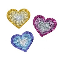 Patchs en forme de cœur à repasser pour vêtements, 3 couleurs, strass étincelants, autocollants à repasser