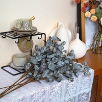 Feuilles d'eucalyptus artificielles Du-115, fausses feuilles en mousse, verdure, tiges d'eucalyptus pour la décoration intérieure