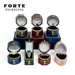 FORTE 2025 Boîte à bijoux en papier velours de luxe en forme de cœur, logo personnalisé, mini boîte à bague avec boîte extérieure - Product Image 5