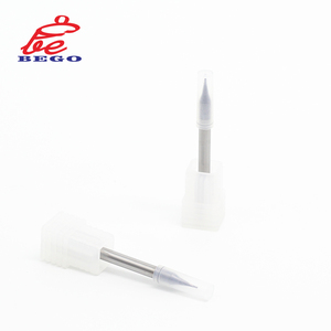 Mata bor CNC karbida mikro 2 Galur, mata bor untuk baja 0.1mm CNC karbida padat 2 galur HRC60 ukuran mikro, mata bor ujung penggunaan Dental - Product Image 1