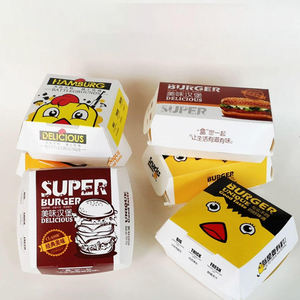 Cajas de cartón para hamburguesas con logo personalizado, para llevar, envases de comida rápida, caja para hamburguesas, cajas para llevar para restaurantes - Product Image 2