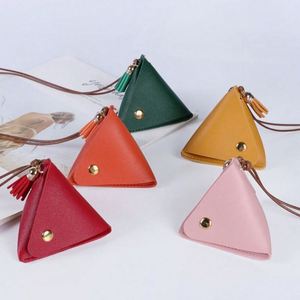 Triangle Coin Purse with Strap Pyramid Shaped Coin <b>Pouch</b> Change Bag with Tassel Charm - Product Image 1