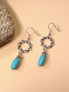 ต่างหูสไตล์โบฮีเมียนวินเทจแบบเรียบง่ายสวยงามมีจี้หยดน้ำสำหรับผู้หญิง - Product Image 2