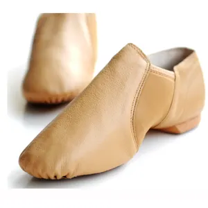 Factory Wholesale Made with Leather Cotton and Eva Materials Pull-Up Adult Jazz Dance Shoes