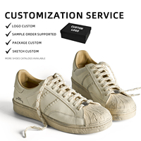 Chaussures de sport décontractées rétro à bout coquille personnalisées en gros pour hommes, baskets en cuir véritable respirantes et confortables, chaussures blanches pour couple