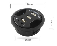 Hot Multifonctionnel Bureau Oeillet Forme Ronde USB HUB Splitter 1 à 3 Power Table Adaptateur De Montage pour PC
