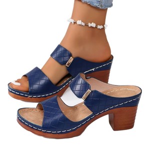 Nuevas sandalias de verano 2025 para mujer, talla grande, tacón grueso, boca de pez abierta, comercio exterior transfronterizo, en stock. - Product Image 5