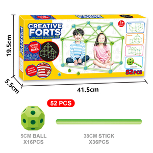 Kit de construction de <span class=keywords><strong>château</strong></span> de construction magique, bricolage, tiges lumineuses, tente de jeu pour enfants, pièces - Product Image 3