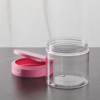 250ml 300ml 350ml Conteneur de pot de poudre libre acrylique en plastique transparent personnalisé avec tamis Conteneur de pots cosmétiques vides en gros