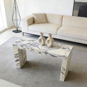 <span class=keywords><strong>Console</strong></span> <span class=keywords><strong>Table</strong></span> Moderne Luxe Minimaliste Calacatta Viola Marbre Blanc Adouci pour Entrée Salon - Product Image 4