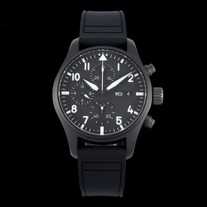 Kast van zwart titaniumlegering, met een wijzerplaat met drie wijzers en een kalenderweergavefunctie. Automatisch mechanisch herenhorloge. - Product Image 1