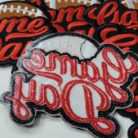 Patch de sergé de broderie de jour de jeu de taille de 3.5 pouces fer sur l'écusson de football pour la vente en gros