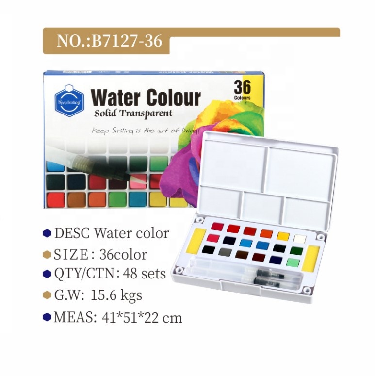 36-цветная однотонная Акварельная краска для начинающих детей